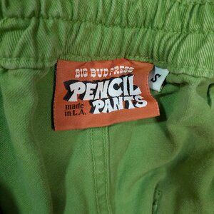 Big Bud Press Bright Olive Pencil Pants, size Small